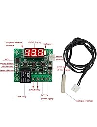 Chenbo (TM) Paquete De 3 12 V DC Digital de refrigeración calefacción termostato de control de temperatura de  50 110 °C driver de temperatura 10 A relé con sonda de sensor de resistente al agua