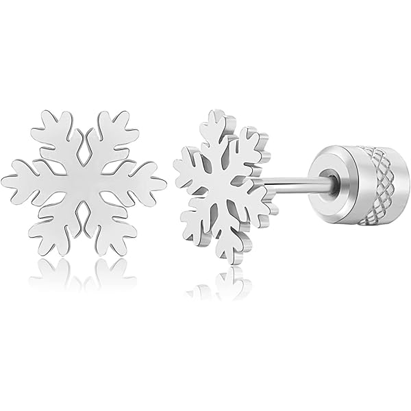 NEEKEP Christmas Snowflake Stud Earrings – CZ Sparkle Earrings For Women, Gift Set - View #8
