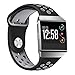 bayite Soft Silicone Sport Bands Compatible Fitbit Ionic Replacement Band Perforated Breathable Accessories Wristband Women Men Black/Gray
