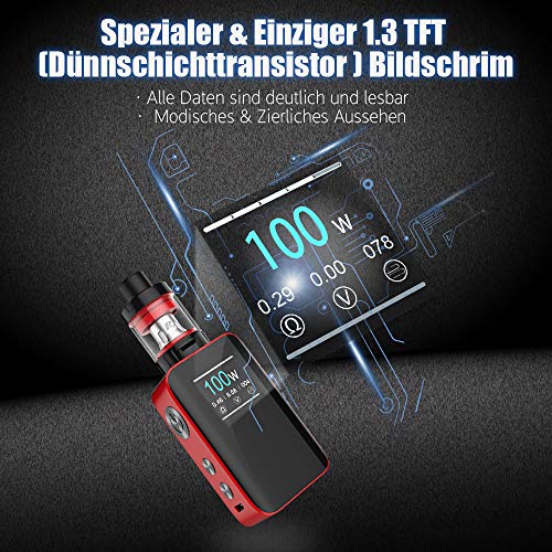E Zigarette Starter Set Manvap Vola 100W Ezigarette Ohne Nikotion E Shisha TF Verdampfer Tank Mod Kit Box Mod 2000mAh… – Bild 4