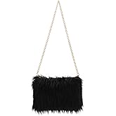 SUKUTU Faux Fur Evening Handbags for Women Soft Fuzzy Fluffy Crossbody Shoulder Bag with Chain Strap