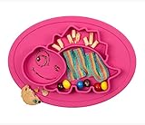 Qshare Toddler Plate, Portable Baby Plate for Toddlers and Kids, BPA-Free FDA Approved Strong Suction Plates for Toddlers, Dishwasher and Microwave Safe Silicone Placemat 11x8x1 inch