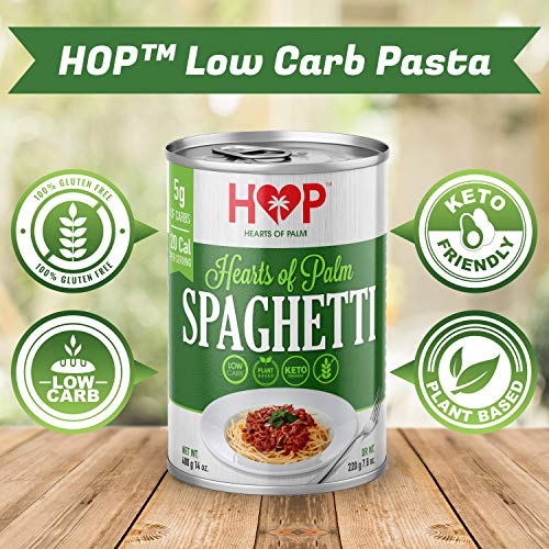 HOP Low Carb Pasta Made from Hearts of Palm 1 Net Carb per Serving, Only 20 Calories per