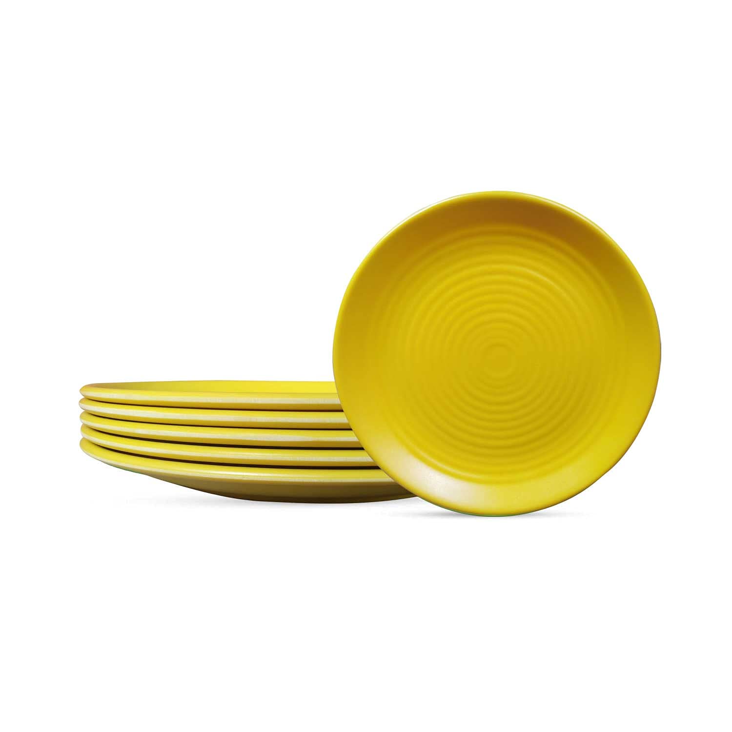 Buy SS mart Melamine Dinner Plates,11'' INCHES Yellow Round Design Set, 6 Pieces (Yellow) Online