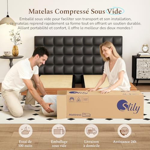 slily Mattress 120 x 200, 28 cm Thick Luxury Hybrid Memory Foam Mattress with Independent Bagged Springs, H3 H4 Medium Hardness 7 Zone Breathable for Deep Sleep, Certipur-US & Oeko-Tex