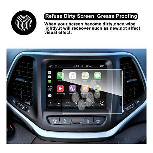 2014-2018 Jeep Cherokee Uconnect Touch Screen Car Display Navigation Screen Protector, RUIYA HD Clear TEMPERED GLASS Car In-Dash Screen Protective Film (8.4-Inch)