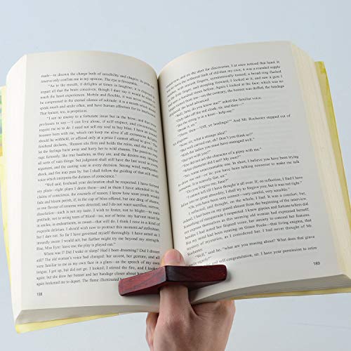Sunshane 3 Packs Book Page Holder Walnut Color Thumb Bookmark Book Reading Accessories Gifts for Readers, Book Lovers, Bookworm, Literati (Walnut, 3pcs Set-Small/Medium/Large) - Thumbnail 2