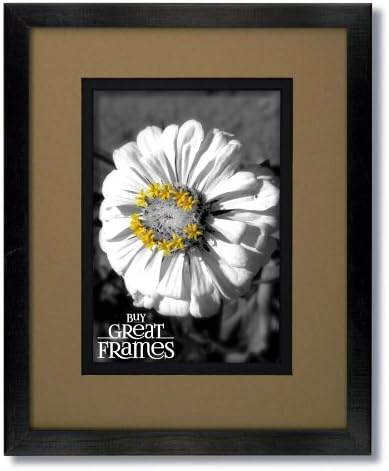 11x14 Black Wood Frame and Glass with Tumbleweed/Black Black Core Double Mat for 8x10.