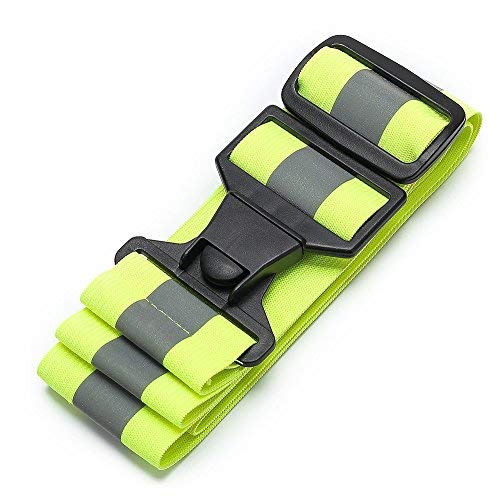 5 Colors Optional High Visibility Waist Belt,Reflective Running Gear,Running Belt (Yellow, S-XL)