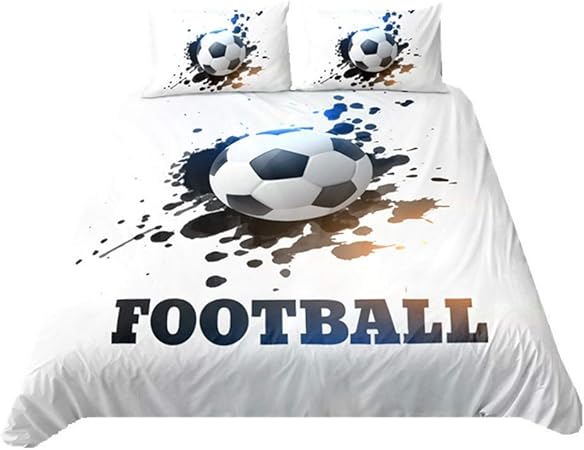 Wenya Housse De Couette Football 1 Personnes Parure De Lit Style Sportif Enfants Adolescents Housse De Couette A Pois Foot Fissure Lumiere Bleu Vert Bblanc Style 2 140x200 Cm Amazon Fr Cuisine