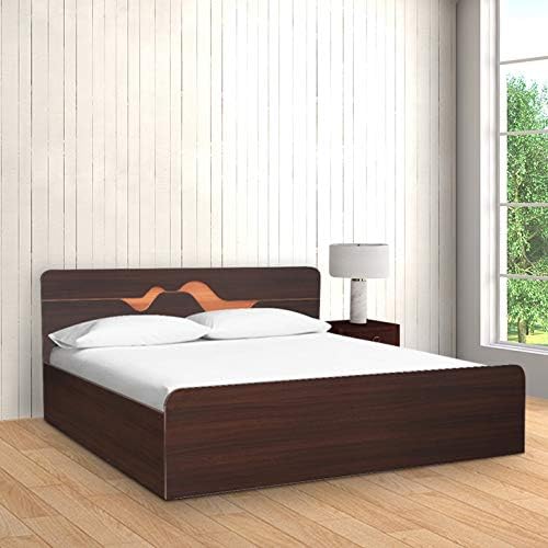 HomeTown Tweady Engineered Wood Box Storage King Size Bed in Denever Oak Colour