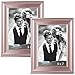 Icona Bay 5x7 Picture Frames (Rose Gold, 2 Pack), Modern Double-Beveled Frames, Tabletop or Wall Mount, Eve Collection