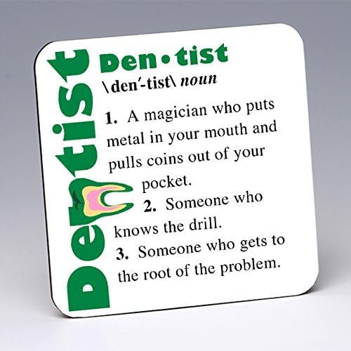 ✪ BRAND NEW FOR 2016 ✪ Whimsical Dentistd Hardboard Single Coaster ~ great for dentists and for those in the dental profession!