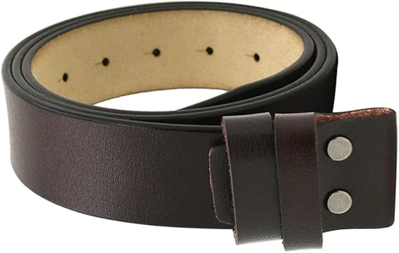 Amazon Milageto 男性のためのベルトバックルワンピース革ヴィンテージ スナップにストラップベルト なしバックル コーヒー メンズ 通販