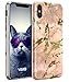 iPhone X Marble Case, ROITON Luxury Shiny White Gold Marble Design, [Support Wireless Charging] Clear Bumper TPU Soft Cover Case Apple iPhone X (Rose Gold)