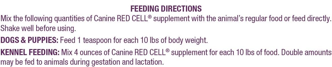 canine red cell supplement for dogs
