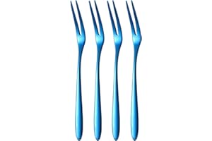 Stainless Steel Forks,Tasting Appetizer Forks Portable Cocktail Salad Fruit Forks for Party Travel,Set of 4, 5 Inches