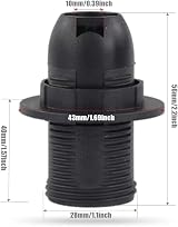 GOWEILE 10 Pcs E14 Socket Light Bulb Holder Replacement Ring Black White view 2