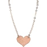 Designed By Stacey Handmade 14K Rose Gold-Filled Necklace, Dainty Hammered Heart Pendant, Jewelry Gifts for Her, Birthday, Baby Shower, Wedding, Mother's Day, Homecoming, 16 to 18" Adjustable Chain