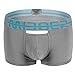 sandbank Men's Sexy Lingerie Bulge Pouch Open Crotchless Boxer Briefs Underwear (US M, Grey)