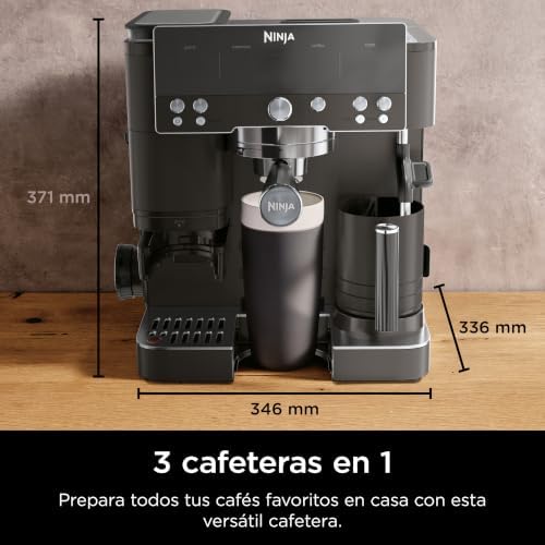 Máquina de café Luxe Premier 3-em-1 de espresso, cold brew e filtro com moinho e espumante integrados - 25 configurações de moagem e 4 predefinições de espuma - preta, ES601EUGM