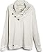 Merryfun Women's Long Sleeve Knitted Draped Button Blouse Tops,Grey 2XL