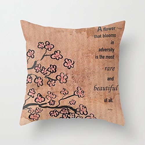 Mulan Quote Throw Pillow 18 X 18 Square Cotton Linen Pillowcase Cover Cushion by OneMattese