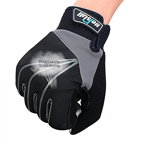Mersuii Cycling Gloves, Full Finger Touch Screen Mountain Biking Gloves, Anti-Skid Thick Palm Pad Cold Weather Bike Gloves for Men and Women