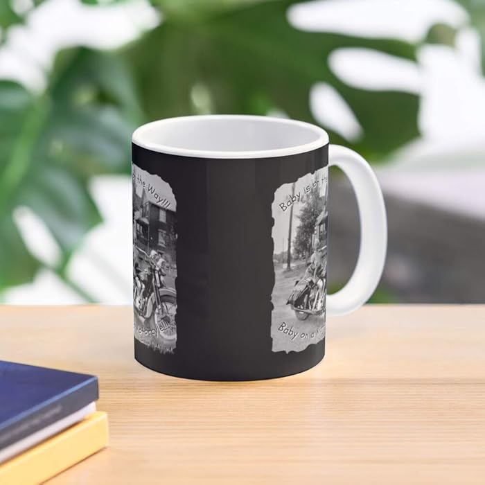 Photo Gift Lovers Tawil Designs Humor Motorcycle Depression Nostalgia Baby Collecting Al Vintage Era 1930S Aziza Ideas Best 11 Ounce Ceramic Coffee Mug Gift