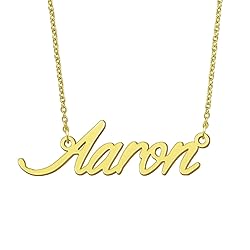 BYBWBL Aaron Name Pendant Necklace 18k Gold Plated