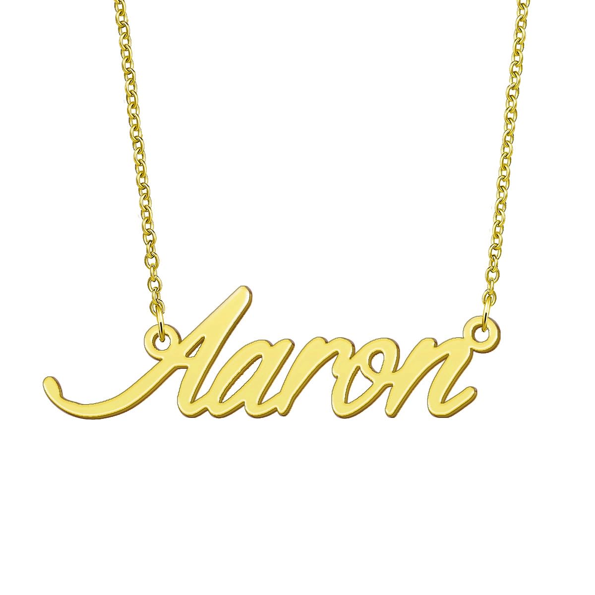 BYBWBL Aaron Name Pendant Necklace 18k Gold Plated