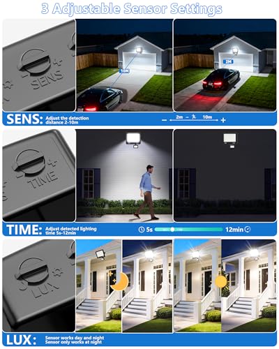 HAPYLUMI Focos LED Exterior con Sensor de Movimiento - 50W 5000LM Proyector LED Exterior 6500K Bianco Frío, Floodlight Iluminación IP67 para Casa, Garaje, Patio, Camino, Jardín