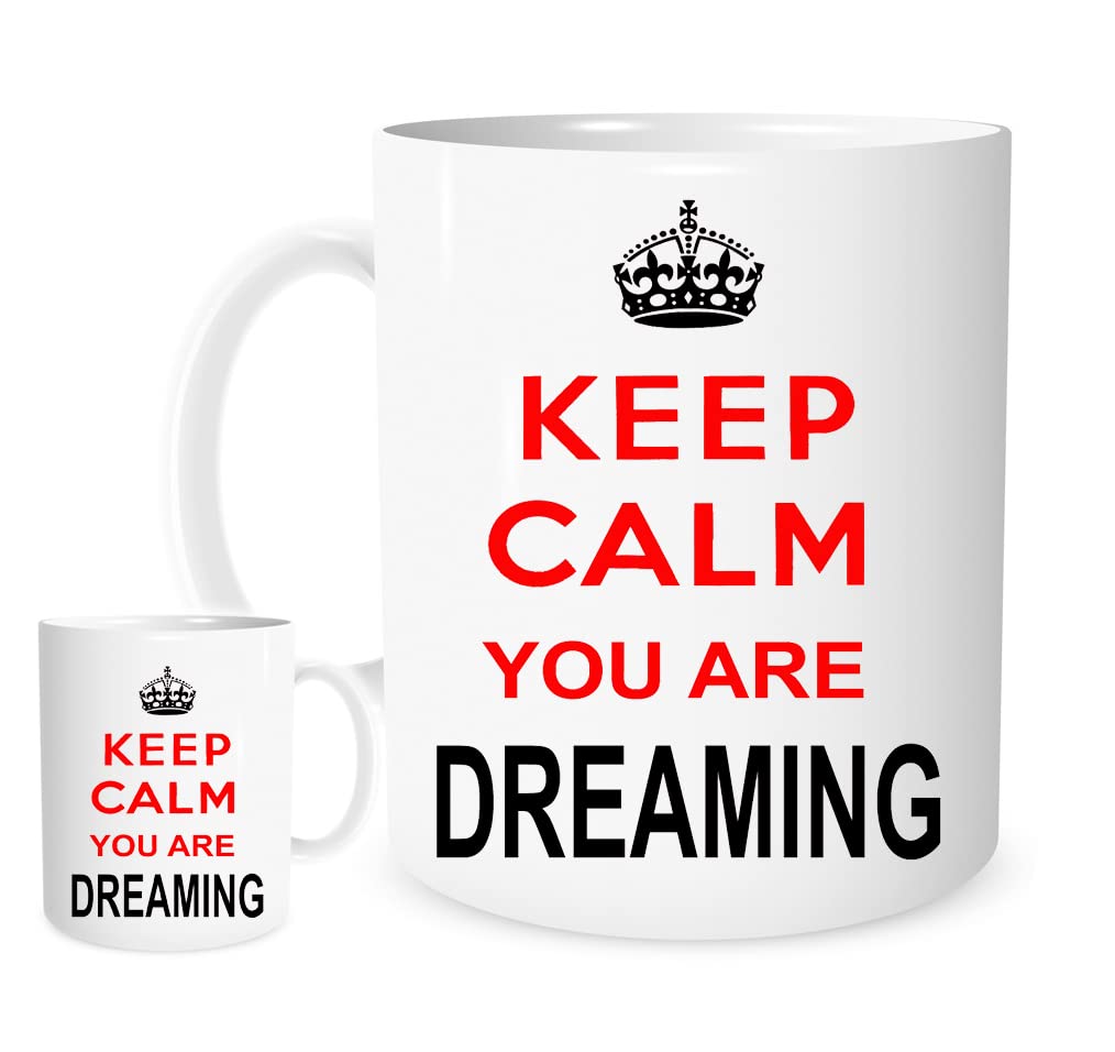 11OZ Keep Calm You're Dreaming Mug, Lovely Ceramic Gift Mug Featuring Emblem Fun,Silly, Gift
