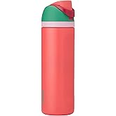 Owala FreeSip Insulated Stainless Steel Water Bottle with Straw for Sports, Travel, and School BPA-Free Sports Water Bottle, 24 oz, Strawberry Field