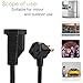KMC 1-Foot (5-Pack) Power Extension Cord, 3 Prong Appliance Extension Cable Cord-Black