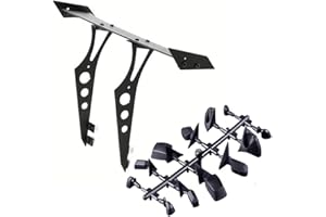 RCAIDONG Rc Aluminum Tail Wing Rear Spoiler and Universal High Simulation Rearview Mirror DIY Reversing Mirror Kit for 1/10 Drift On Road RC Car Upgrade Parts