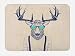 Ambesonne Antlers Bath Mat, Illustration of Deer Dressed up Like Cool Hipster Fashion Creative Fun Animal, Plush Bathroom Decor Mat with Non Slip Backing, 29.5" X 17.5", Beige Black