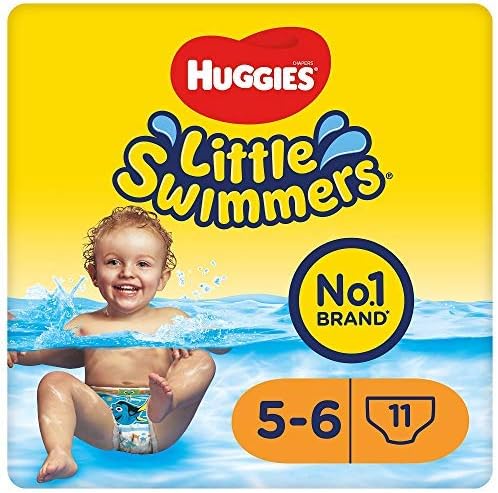 Huggies Little Swimmers, Swim Nappies, Size 5-6, 33 Pants, Maximum Protection Swimming Nappies with Leak Guards