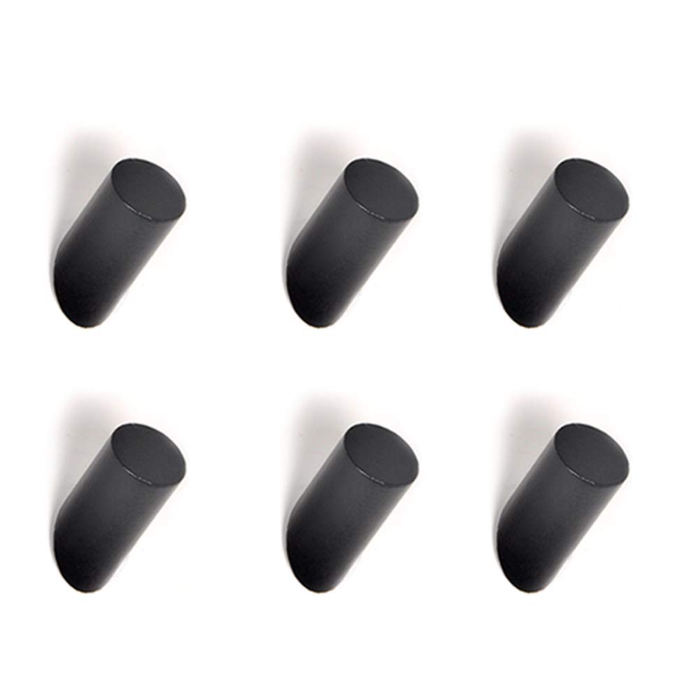 ANZOME 6Pack Wooden Coat Hooks, 10kg wooden hooks for walls, Wooden Coat Peg Coat Hanger, Heavy Duty Hooks for Hanging Clothes, Hat, Scarves and Headphone in Bedroom, Living room(Short,Black)