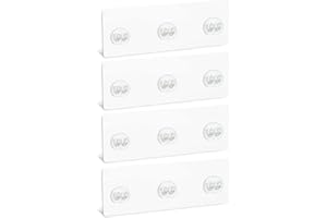 Qiic 4 PCS Shower Caddy Adhesive Replacement Hook, No Drilling Transparent Heavy Stick Hook for Shower Caddy, Bathroom Storag