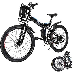 Electric Mountain Bike 26” Folding 250W Electric Bicycle with Removable Large Capacity Lithium-Ion Battery…