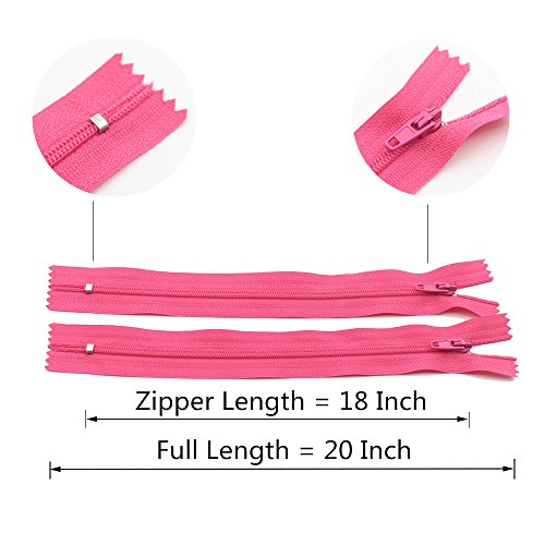 YaHoGa 60pcs 18 Inch (45cm) Nylon Coil Zippers for Tailor Sewing Crafts Nylon Zippers Bulk 20 Colors (3pcs per color) (18" 60pcs)