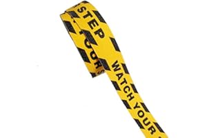 UMIKU Black Yellow Anti Slip Tape Printed"Watch Your Step" 1.97 Inch x 16.4 Foot Anti-Slip Tape, Floor Tape,Stairs Tape,Safety Tape Roll (Black Yellow)
