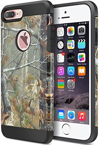 iPhone 7 Plus Case, iPhone 8 Plus Case, Dual Layer Camouflage Leopard Shockproof Protective Case TPU Bumper Hard PC Back Case Cover Skin for Apple iPhone 7 Plus & iPhone 8 Plus(Tree Print)