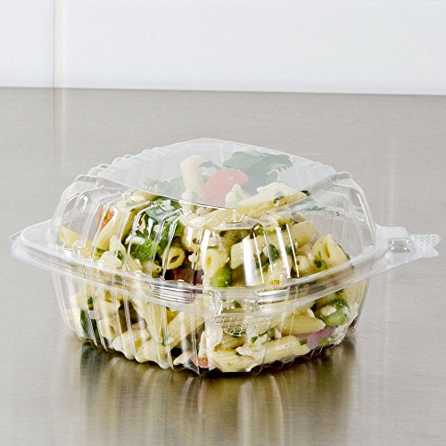 Dart Solo Small Clear Plastic Hinged Food Container for Sandwich Salad Party Favor Cake Piece, 100 Piece