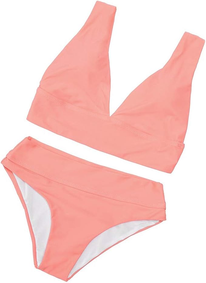 Amazon 水着 ホルターネック ビキニレディース2点セット 無地セクシー ストラップフォールドバンデージ水着ビキニセット 三角 ビキニショートパンツビーチスーツ 海水浴 温泉旅行 海外旅行 ビキニ セパレーツ 通販