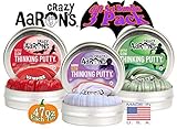 Crazy Aaron's Thinking Putty Halloween Mini Tins Feature Creature Trio Glow Banshee (Purple), Monster (Metallic Green) & Vampire (Red) Gift Set Bundle - 3 Pack (.47 oz Each)