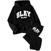 RoseSeek Girl's 2 Piece Outfits Jogger Set Letter Graphic Hoodie and Sweatpants Sets Sweatsuit