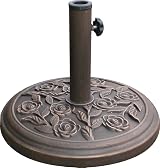 Kingfisher 9kg Cast Iron Effect Parasol Base Bronze Rose Pattern Adapters view 1