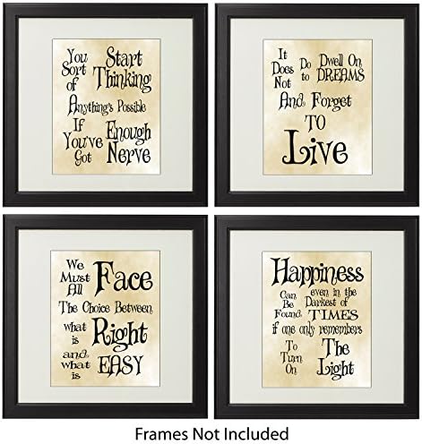 Harry Potter Inspired Quotes and Sayings Art Prints Wall Decor - Best Set of Four Unframed Prints (8.5x11)- Greatest Gifts For The Harry Potter Fans Of Any Age Who Love Magical Wizards And Sorcerers!
